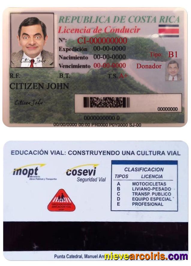Costa Rica driving license